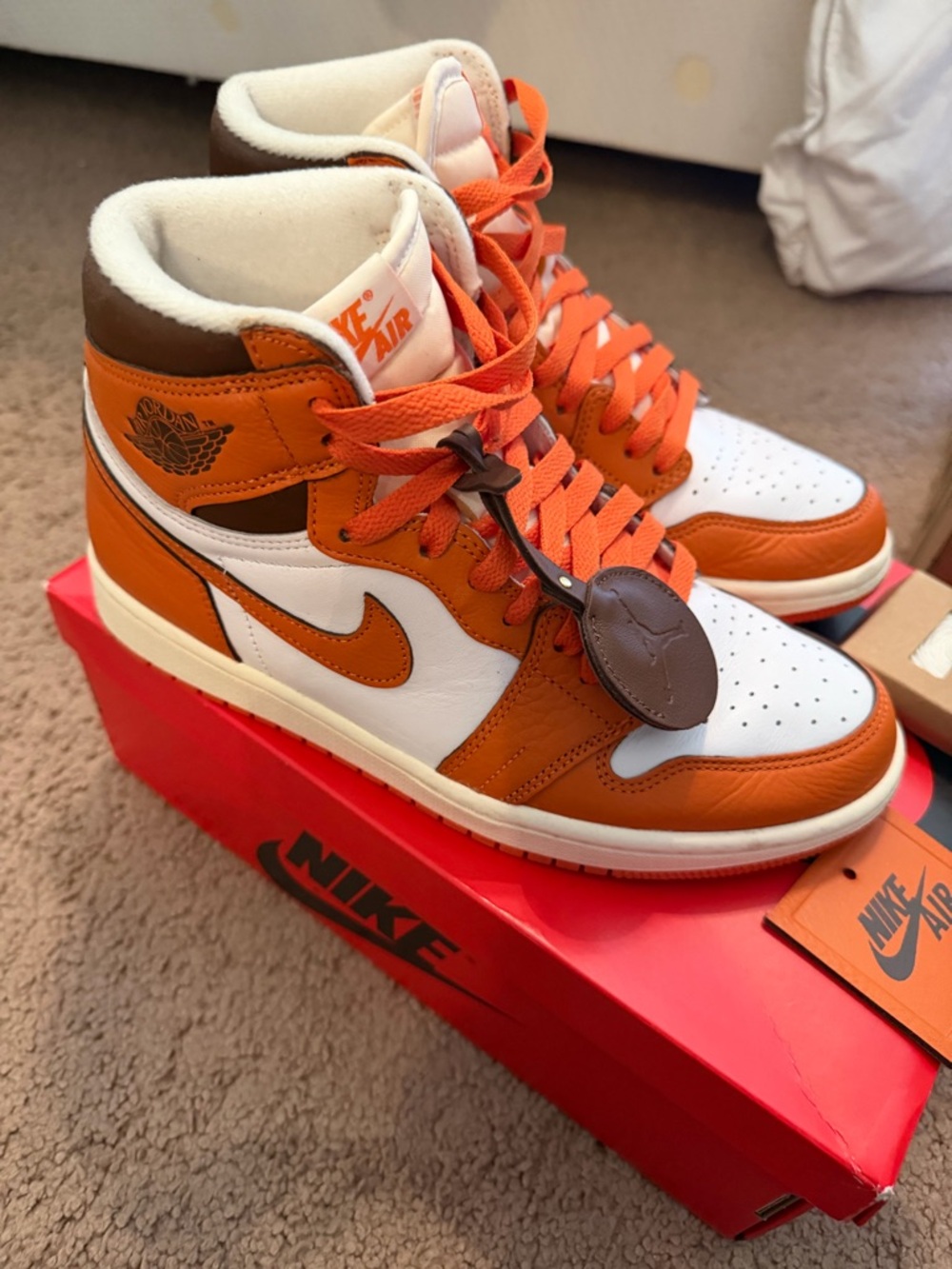 Nike Women’s High-Top Sneakers Orange White Brown